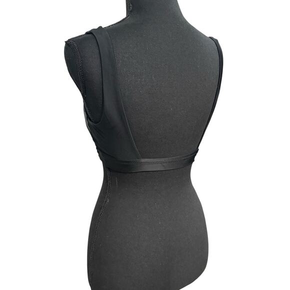 NWT! Aerie Banded Wide Strap Scoop Bikini Top in Solid Black - Size Small - Picture 5 of 9